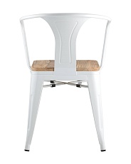 Барный стул Tolix Arm Wood белый глянцевый + светлое дерево YD-H440AR-W LG-02 3