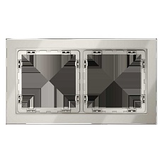Рамка стеклянная Voltum S70 на 2 поста, (кашемир, стекло) VLS110203 2