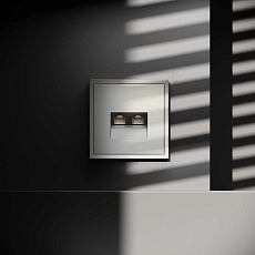 Розетка компьютерная встраиваемая Voltum S70 двойная RJ45+RJ45 кат.6, (шелк) VLS060204 1