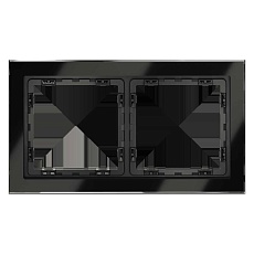 Рамка стеклянная Voltum S70 на 2 поста, (черный,стекло) VLS110208 2