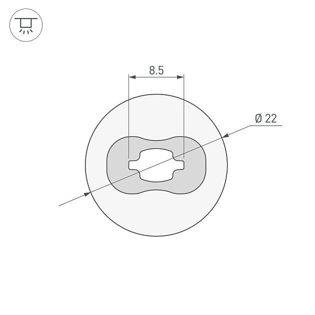 Профиль Arlight WPH-Flex-D22-360Deg-S8-5M White 045847 фото 2