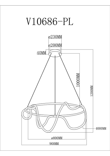 Подвесной светодиодный светильник Moderli True V10686-PL Фото № 2