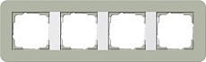 Рамка 4-постовая Gira E3 серо-зеленый/белый глянцевый 0214415