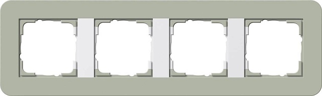 Рамка 4-постовая Gira E3 серо-зеленый/белый глянцевый 0214415 фото 