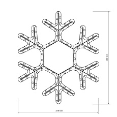 Светодиодная фигура Ardecoled Снежинка ARD-Snowflake-M7-450X375-126Led Warm 025315 2