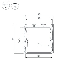 Профиль Arlight Line-S-3535-3000 Anod 041826 1