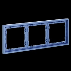 Рамка пластиковая S70 на 3 поста, (деним) Voltum VLS100315 1