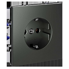 Розетка встраиваемая Voltum S70 с заземлением 16А, (титан) VLS040106 1