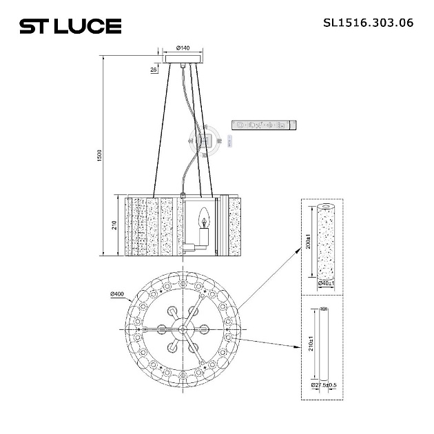 Подвесная люстра ST Luce Delight SL1516.303.06 Фото № 2