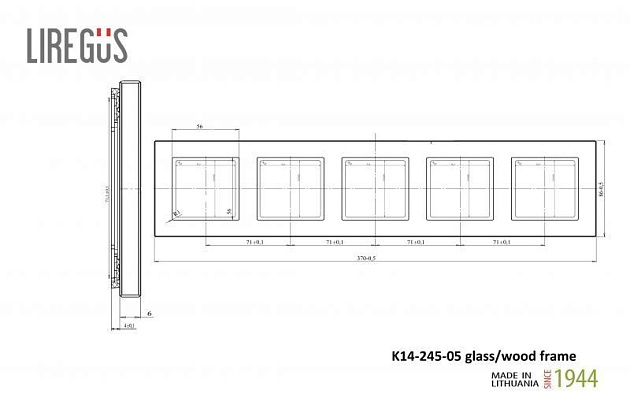 Рамка 5-постовая Liregus Epsilon сталь 28-2275 фото 2