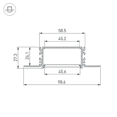 Профиль встраиваемый Arlight Fantom-Bent-W49-Top-2000 Anod 046429 1