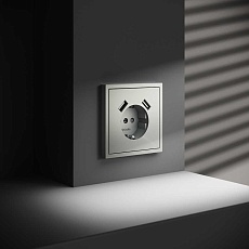 Розетка встраиваемая Voltum S70 с заземлением и защитными шторками, 16А, с USB, A+A, (сталь) VLS040405 4