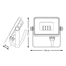 Прожектор светодиодный Gauss Qplus 10W 6500К 613511310 2