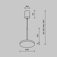 Подвесной светодиодный светильник Maytoni Technical Plato P076PL-L12W3K-W 1