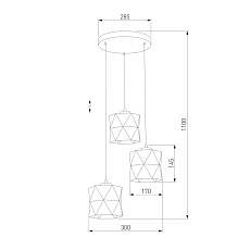 Подвесная люстра TK Lighting 1045 Siro Black Gold 1