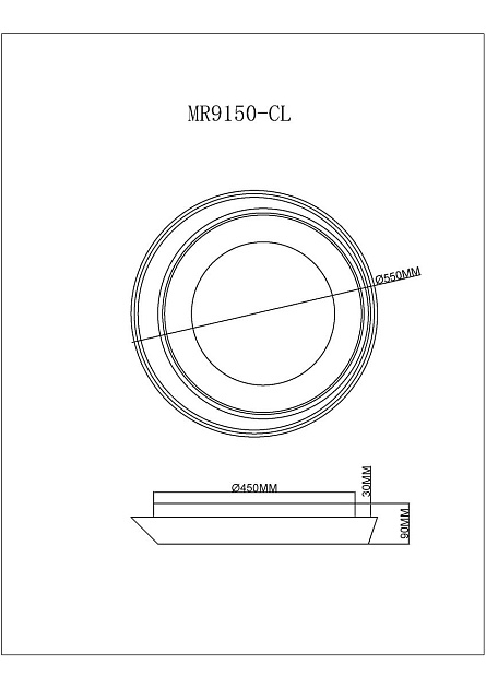 Потолочный светодиодный светильник MyFar Ceiling Phoebe MR9150-CL Фото № 2