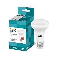 Лампа светодиодная IEK E27 8W 4000K матовая LLE-R63-8-230-40-E27