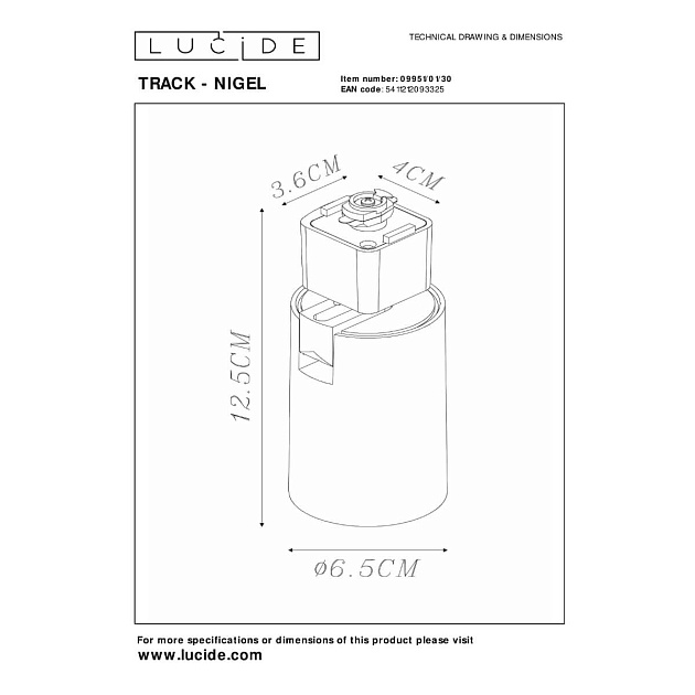 Трековый светильник Lucide NIGEL 09951/01/30 Фото № 2