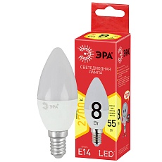 Лампа светодиодная ЭРА E14 8W 2700K матовая ECO LED B35-8W-827-E14 Б0030018 1