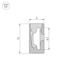 Профиль Arlight WPH-Flex-0612-Side-S8-10M Black 045785 1