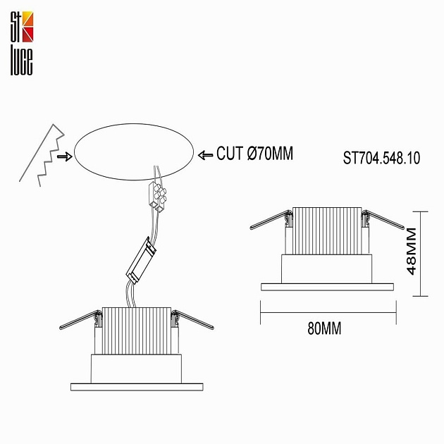 Встраиваемый светодиодный светильник ST Luce ST704.548.10 Фото № 2