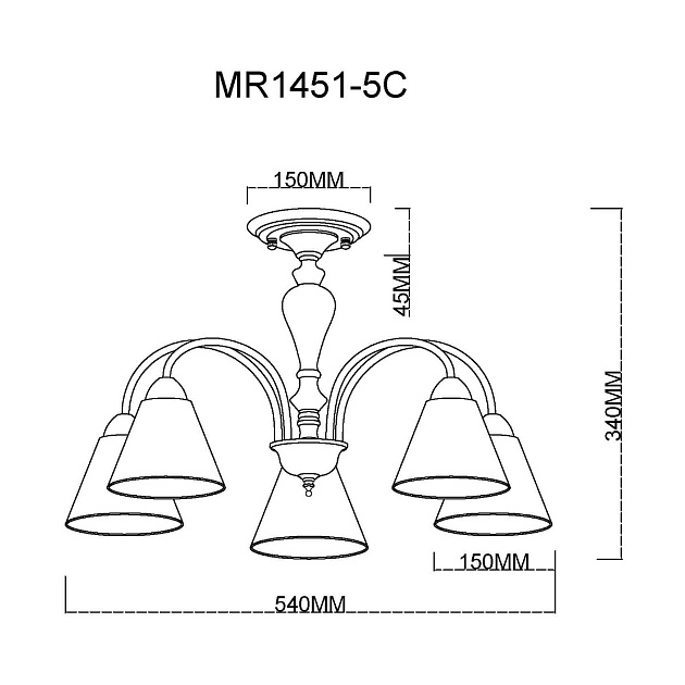 Потолочная люстра MyFar Anna MR1451-5C Фото № 2