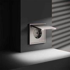 Розетка встраиваемая Voltum S70 с заземлением, защитными шторками и крышкой 16А, (кашемир) VLS040303 5