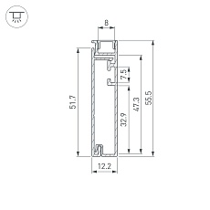 Профиль Arlight Plintus-H55-2000 Black 045442 1