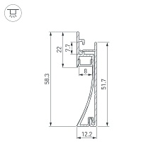 Профиль встраиваемый Arlight Plintus-H58-F-2000 Anod 046391 1