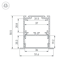 Профиль встраиваемый Arlight SL-Linia52-3L-F-2000 Anod 044682 1