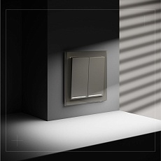 Проходной переключатель встраиваемый Voltum S70 двухклавишный с подсветкой 10А, (шелк) VLS020404 4