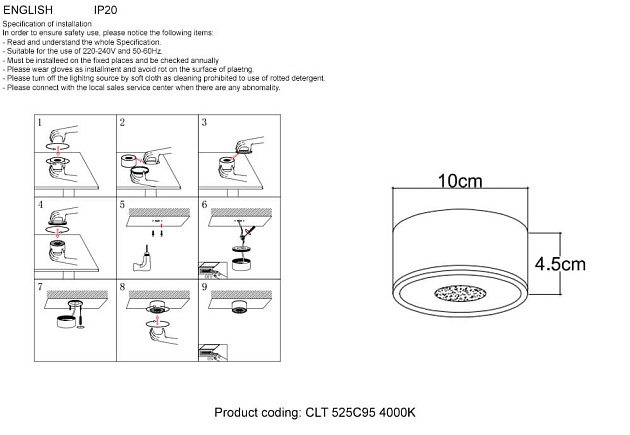 Потолочный светодиодный светильник Crystal Lux CLT 525C95 GO 4000K фото 2
