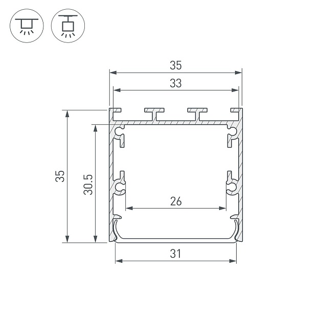 Профиль Arlight Line-S-3535-2500 Anod 041825 фото 2