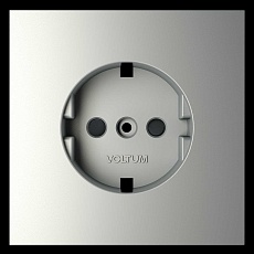 Накладка для розетки с заземлением и защитными шторками S70 (сталь) Voltum VLS000705 1