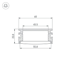 Профиль встраиваемый Arlight Floor60-H26-3000 Anod Black 046414 1