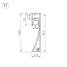 Профиль Arlight Plintus-H54-2000 White 045434 1