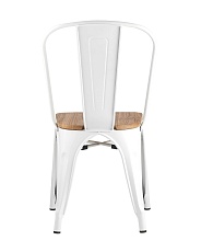 Барный стул Tolix белый глянцевый + светлое дерево YD-H440B-W LG-02 1