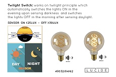 Лампа светодиодная Lucide E27 4W 2200K янтарная 49032/04/62 1