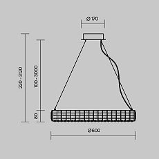 Подвесной светодиодный светильник Maytoni Castello MOD335PL-L30CH3K 1