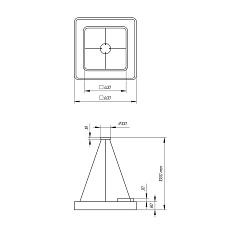 Подвесной светодиодный cветильник Geometria ЭРА Quadro SPO-161-W-40K-060 60Вт 4000К белый Б0050582 3