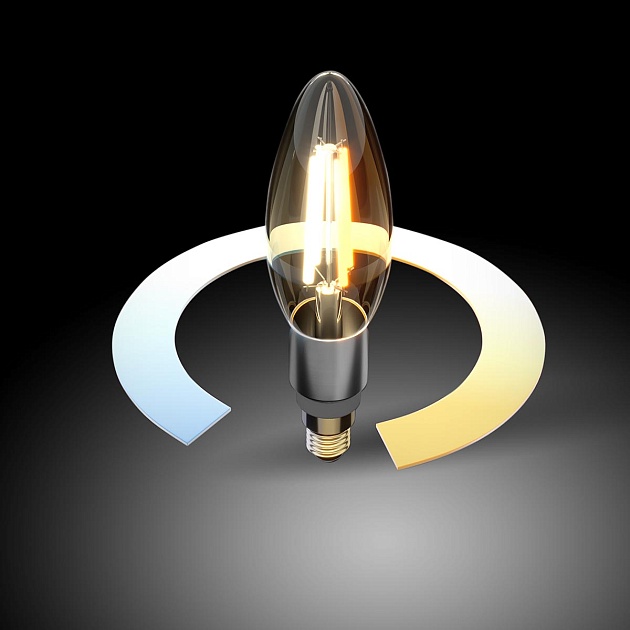 Лампа светодиодная филаментная диммируемая Elektrostandard E14 5W 3300/4200/6500K прозрачная BLE1437 a055921 фото 