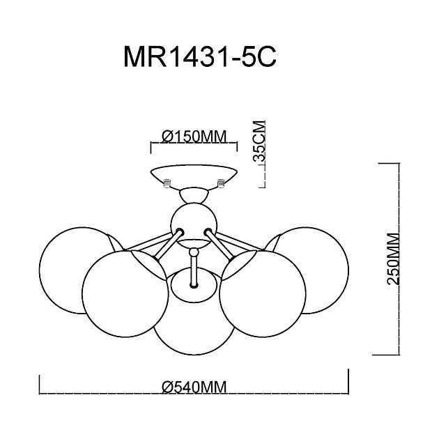 Потолочная люстра MyFar Kate MR1431-5C Фото № 2