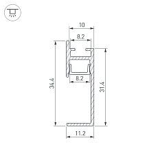 Профиль встраиваемый Arlight Plintus-H35-F-2000 Black 043599 1