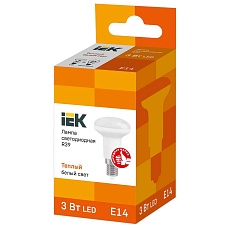 Лампа светодиодная IEK E14 3W 3000K матовая LLE-R39-3-230-30-E14 1