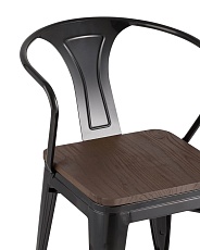 Барный стул Tolix Arm Wood черный глянцевый + темное дерево YD-H440AR-W LG-01 5