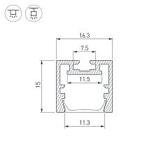 Профиль Arlight PDS-ZM-Plus-2000 Anod 035020 1