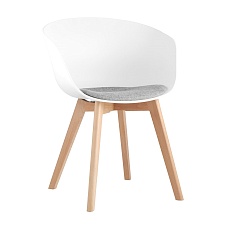 Стул Stool Group LIBRA белый с подушкой деревян. ножки 8320F WHITE+LIGHT GREY