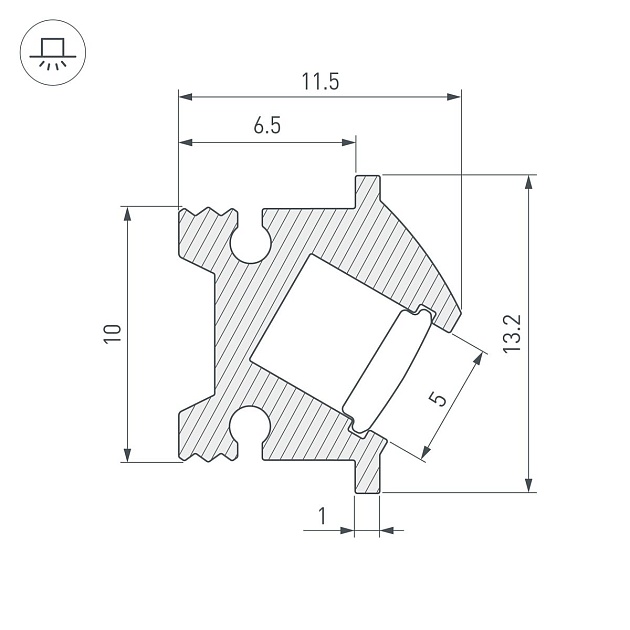 Профиль встраиваемый Arlight SL-Bevel-H12-F13-2000 Anod Black 043749 фото 2