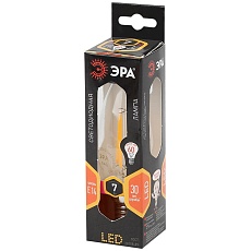 Лампа светодиодная филаментная ЭРА E14 7W 2700K прозрачная F-LED B35-7W-827-E14 Б0027942 2