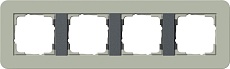 Рамка 4-постовая Gira E3 серо-зеленый/антрацит 0214425